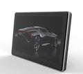 Black 7-inch touchscreen car dashcam with centre console suction mount