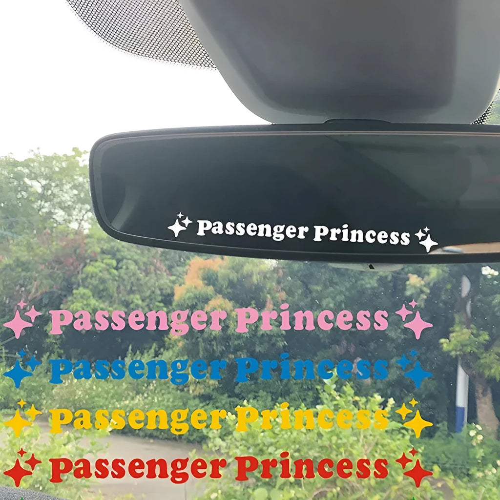 Passenger princess rearview mirror decorative sticker measuring 12.5cm in reflective colours