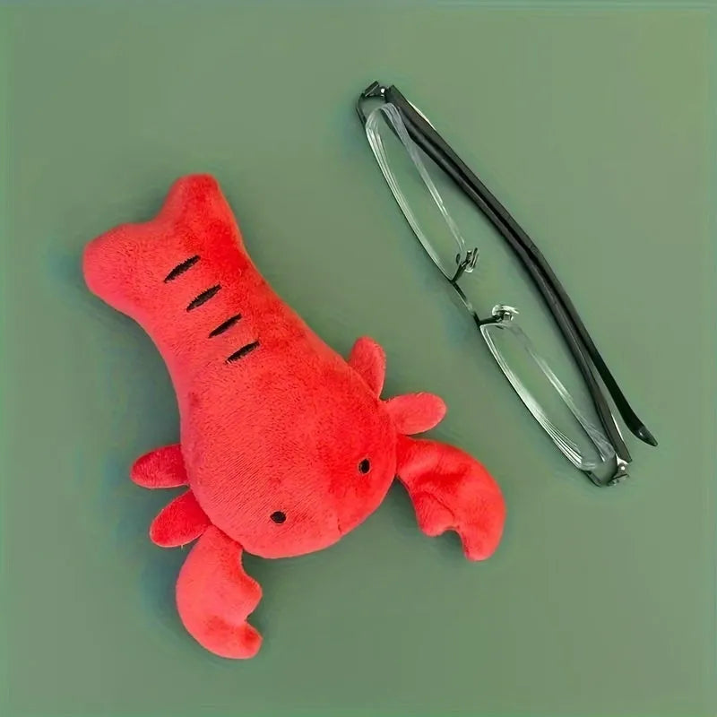 Red squeaky lobster stuffed dog toy for small medium dogs with bite-resistant construction