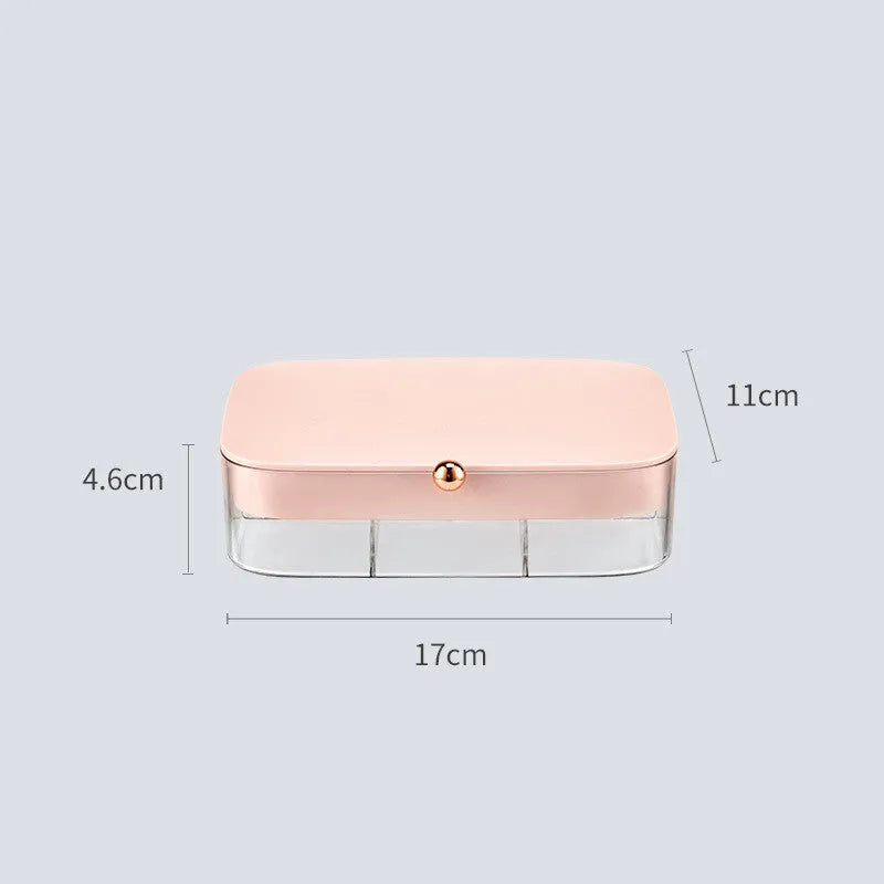 Modern multi-layer jewellery storage box in green colour with dimensions 17x11x4.6 cm