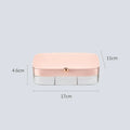 Modern multi-layer jewellery storage box in green colour with dimensions 17x11x4.6 cm