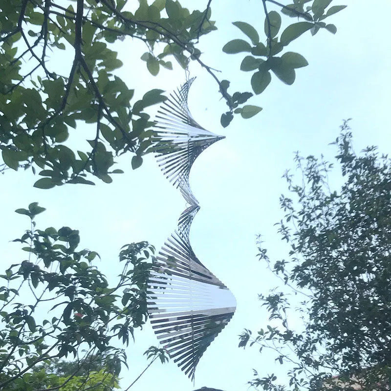 Metal rotating wind runner garden decoration pendant in colourful finish, 12.8x60cm