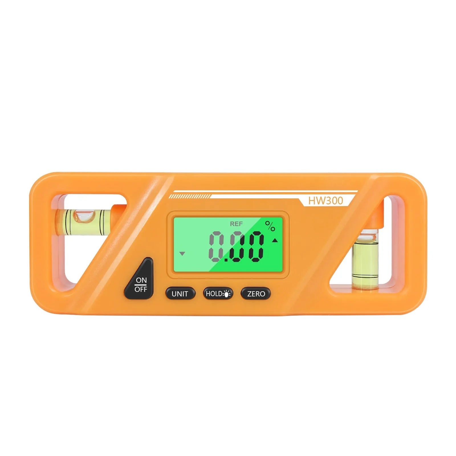 Black digital inclinometer level meter with magnetic base and LCD display showing angle reading.