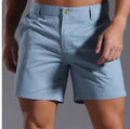 Men's cotton blend casual shorts with micro-elastic stretch in straight cut Korean style design