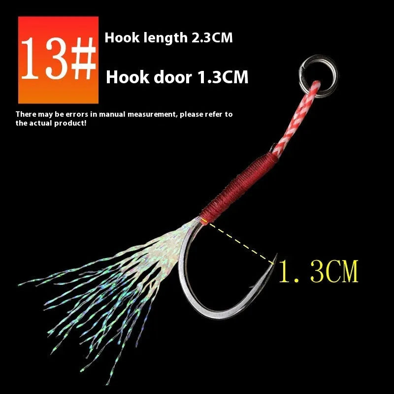 Bright wire iron plate single hook fishhook for boat and sea fishing, sizes 9 to 14.