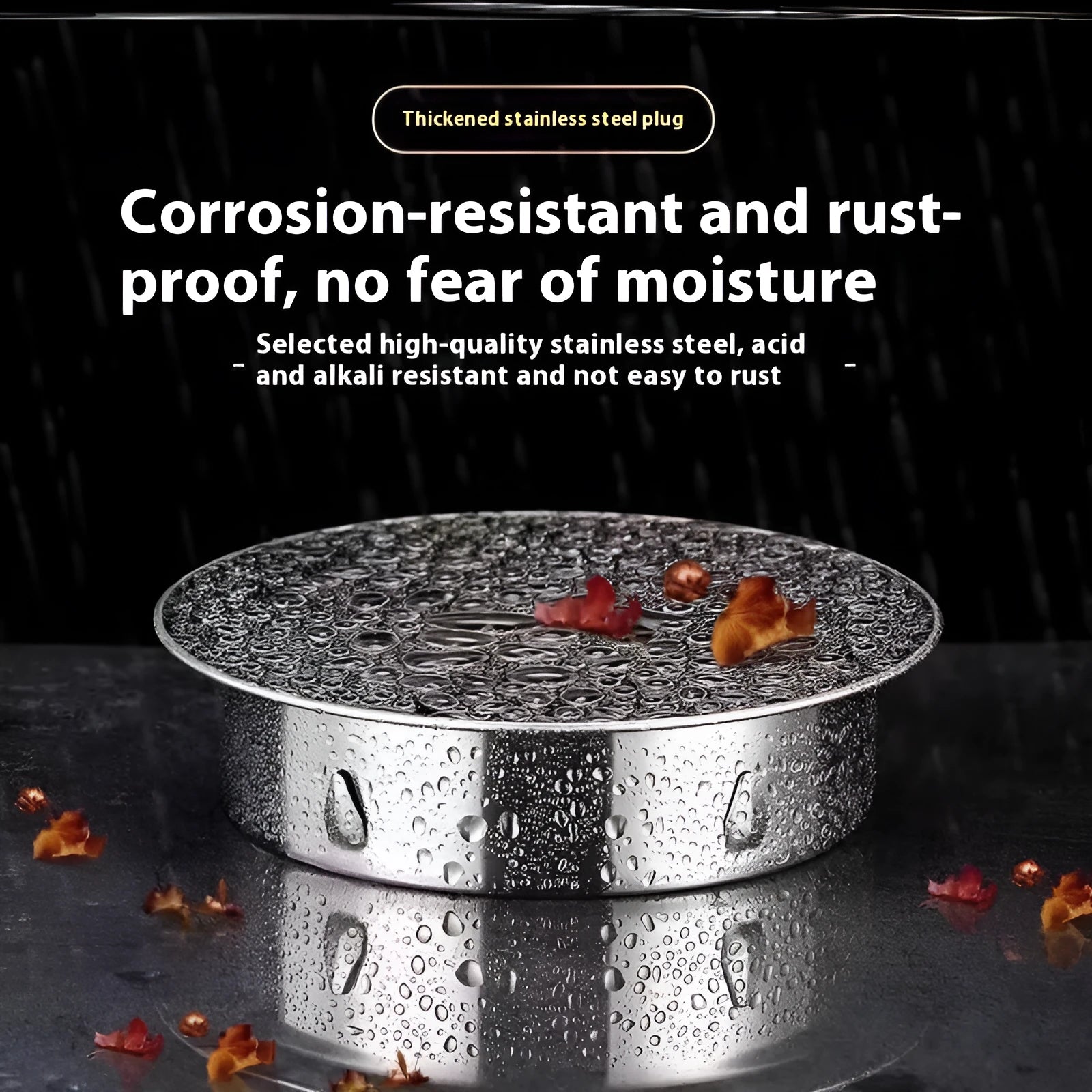 Stainless steel floor drain deodorant seal cover for 40-60mm tube plugs