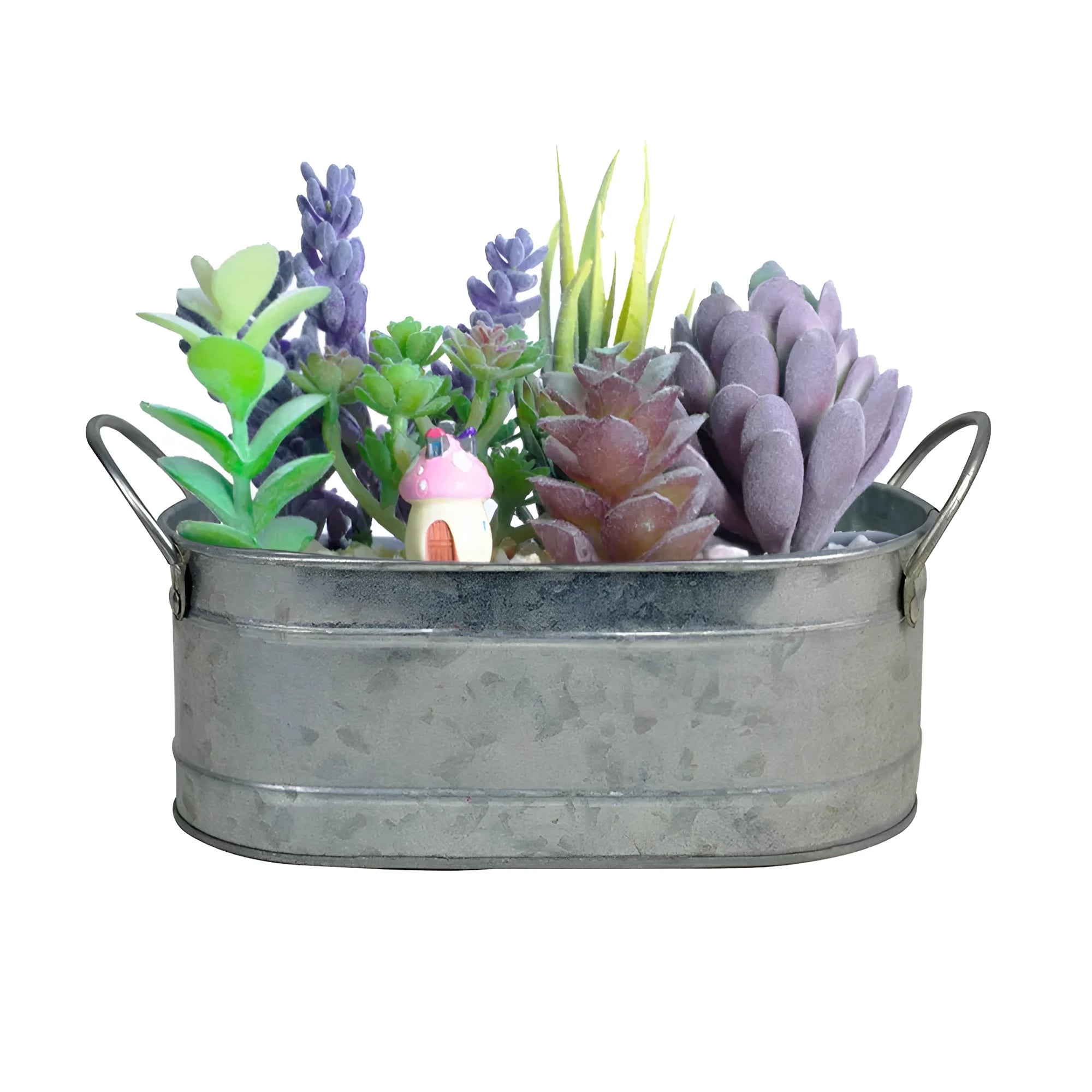 Iron sheet desktop succulent flowerpot with metal construction for small plants