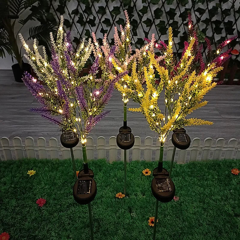 74cm tall solar-powered flower-shaped garden light with LED illumination for outdoor courtyard decoration