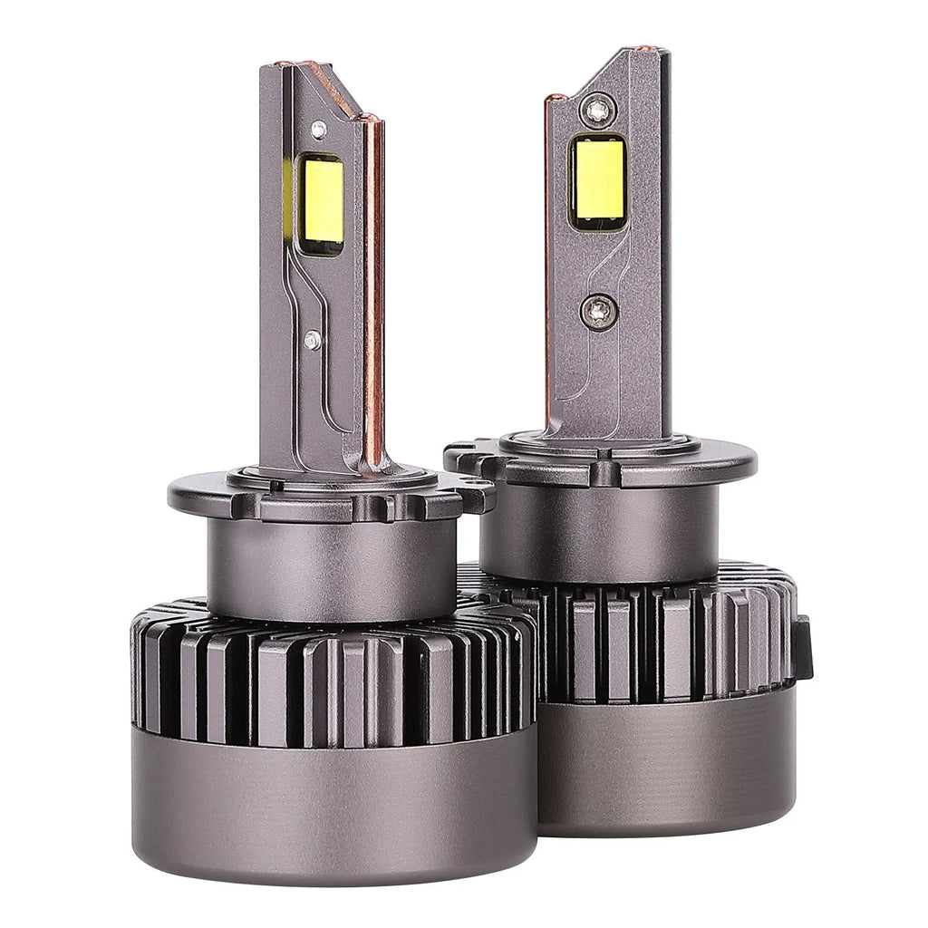 D Series LED car headlight bulb with double-sided beads and copper tubes for 12V vehicles