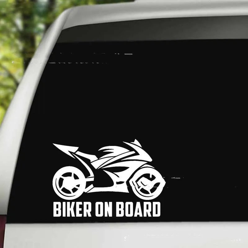 Motorcycle-shaped reflective sticker for cars in multiple colours on a roll.
