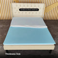 Thin gel memory cotton tatami mattress showing three thickness options: 2cm, 3cm, and 5cm.