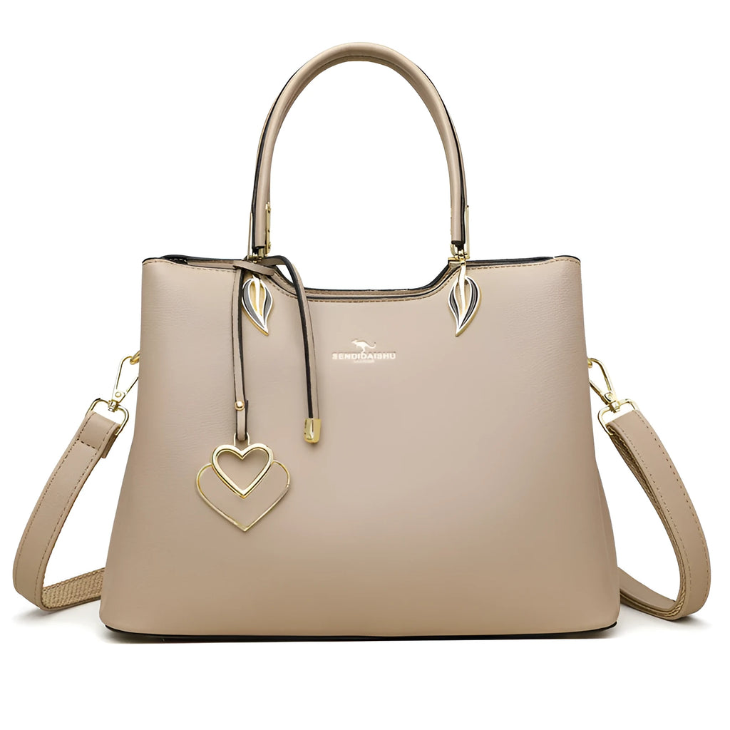 Black women's multi-layer shoulder messenger bag made from PU leather with sewing thread detail.