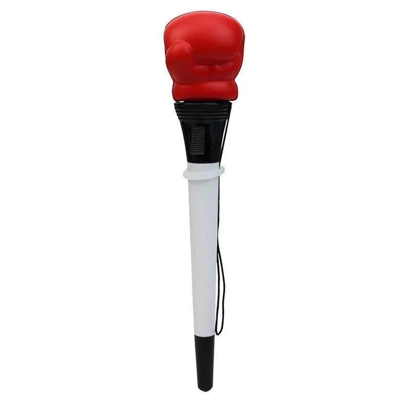 Set of four pressure relief pens with boxing press ejection mechanism and black 0.7mm refills