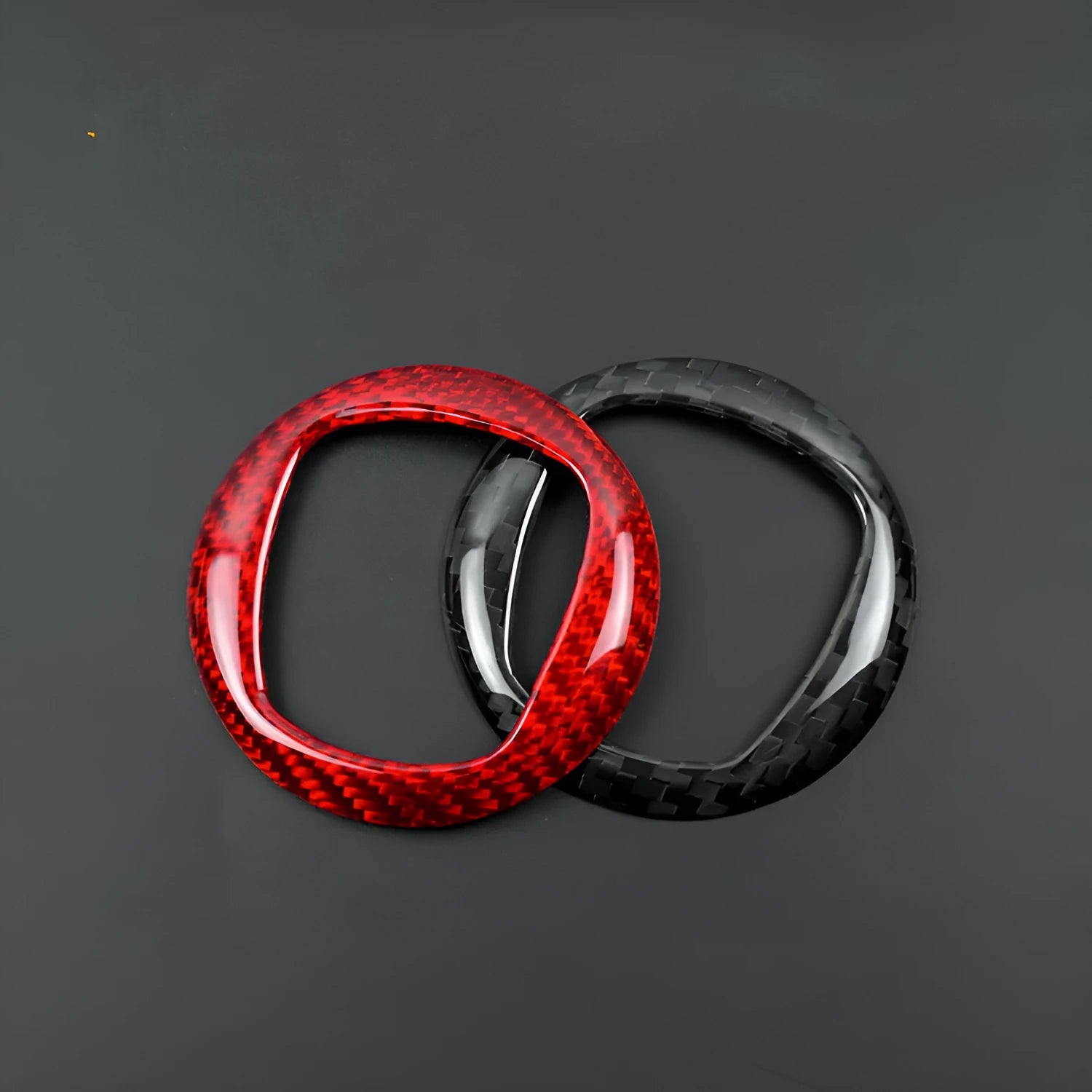 Real dry carbon carbon fibre steering wheel decorative frame in black or red colour options
