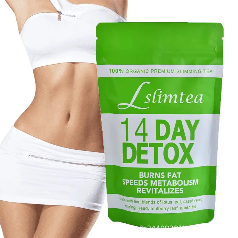 14-day herbal detox tea with 42g total content and 14 individual 3g sachets