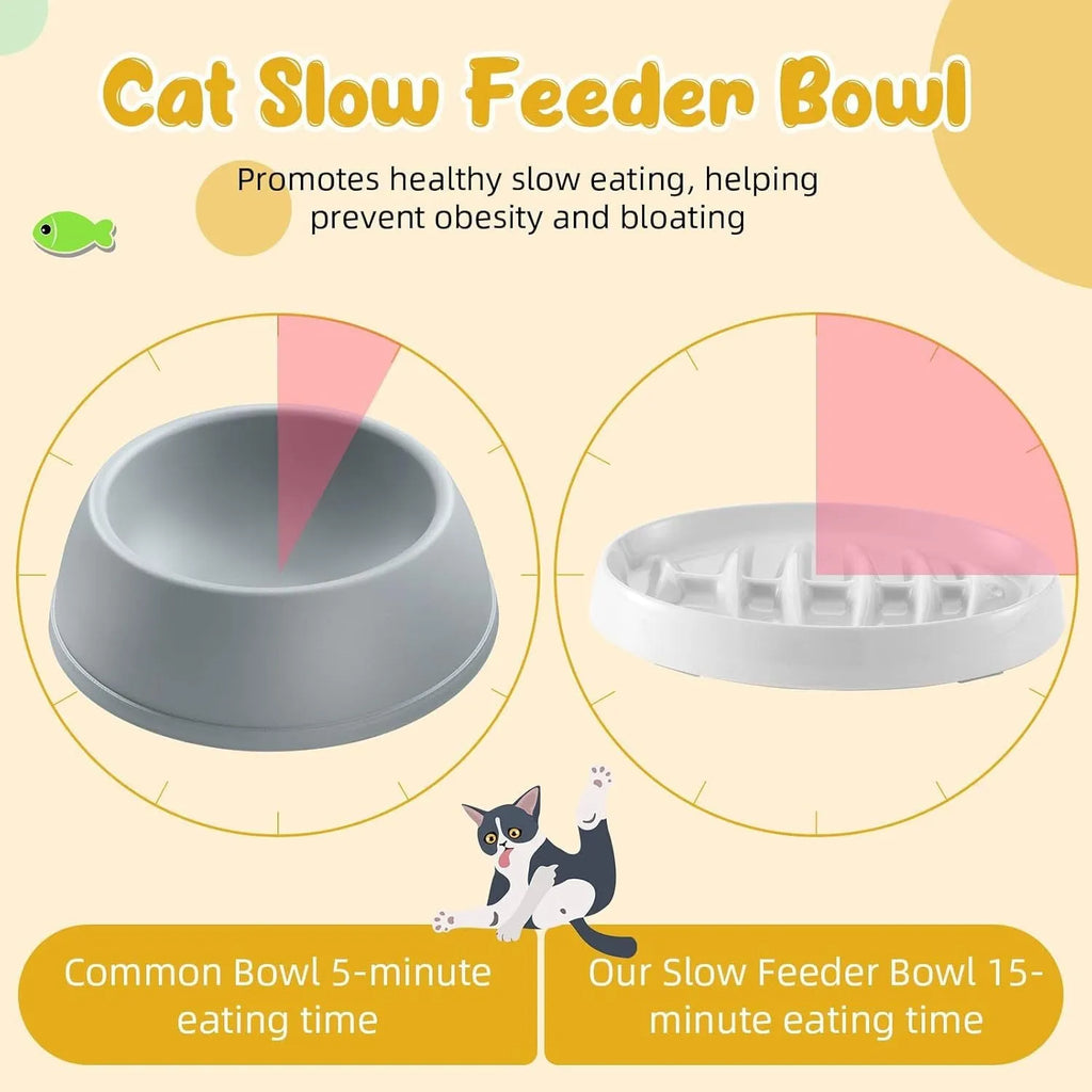 Green melamine fishbone slow feeder bowl for cats with raised ridges on a plain background