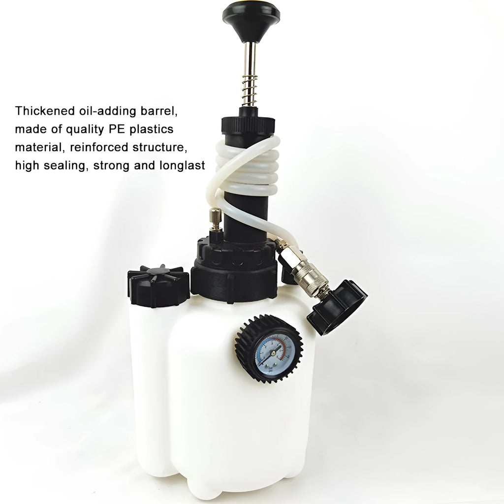 3L automobile brake oil tank replacement tool with copper fittings and iron handle