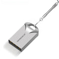 Small black and silver metal USB flash drive showing compact size and USB connector.