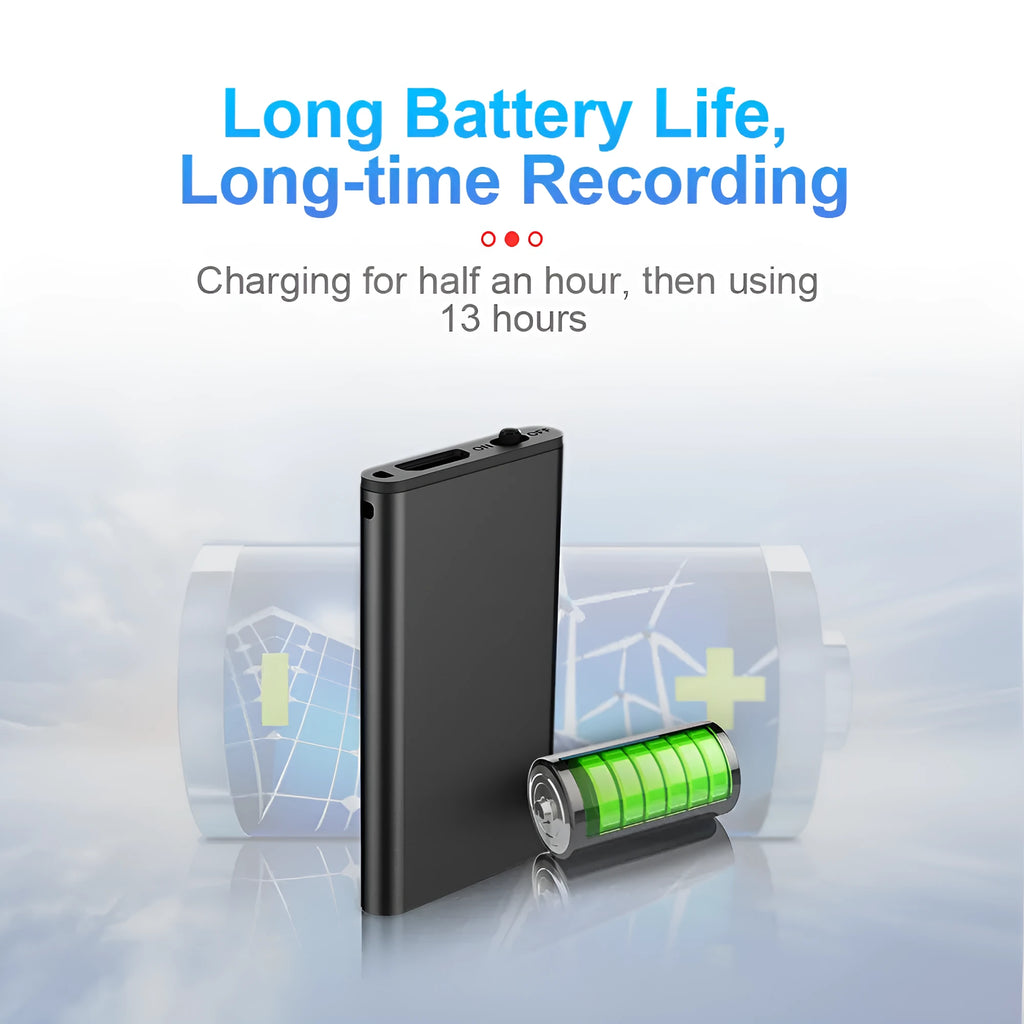 Aluminium alloy encryption recording pen with HD noise reduction and voice control