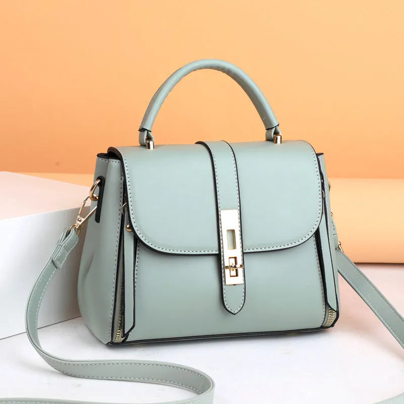 Women's soft PU leather square messenger bag with adjustable strap in four colour options