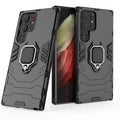 Black TPU PC drop-resistant phone case with kickstand bracket for Samsung Galaxy S23