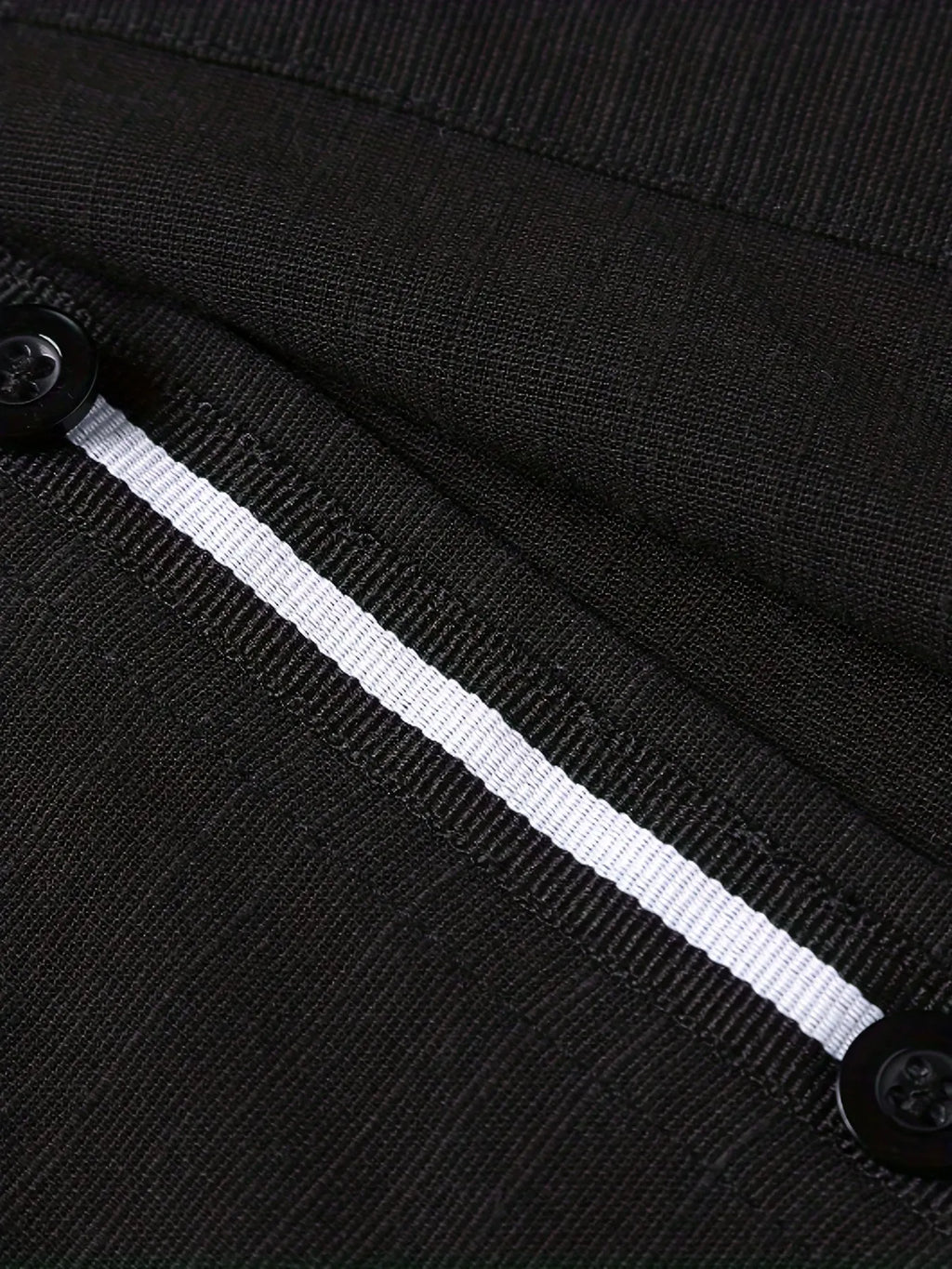 Linen casual men's shirt black long-sleeved lapel collar loose fit