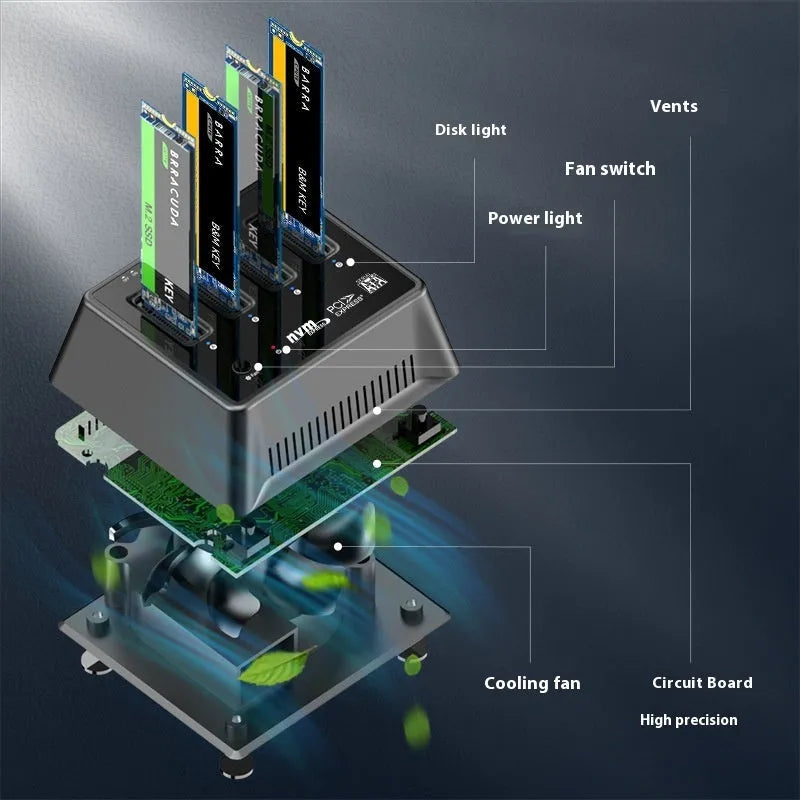M.2 dual protocol SSD enclosure in aluminium alloy case showing K30174P2 colour