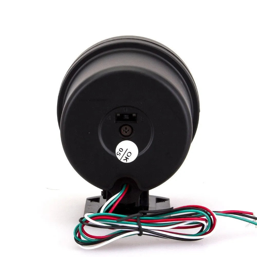 Black automotive tachometer with blue light pointer for 0-8000 RPM engine speed monitoring