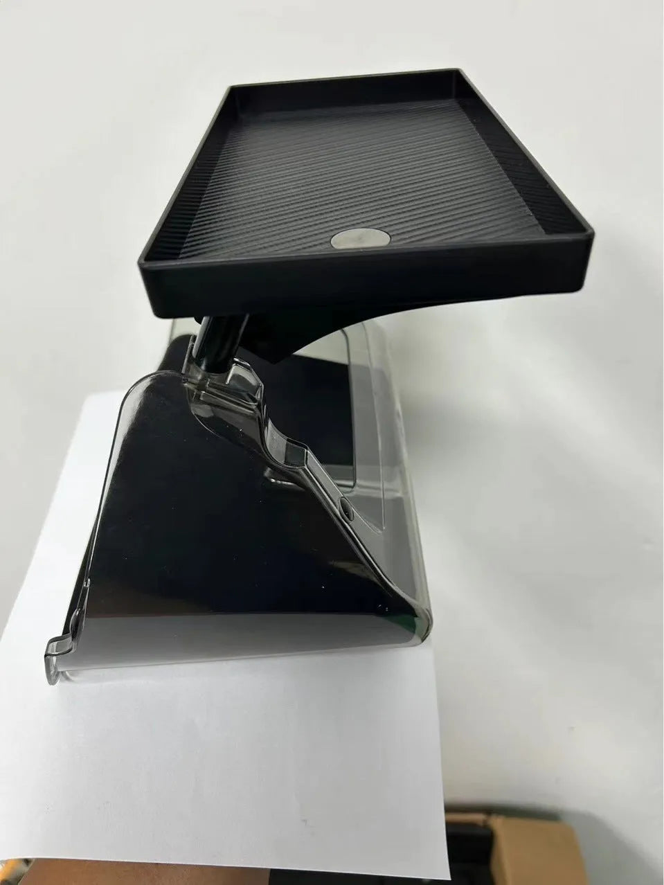 Black ABS storage box for Tesla Model 3 and Y centre console with napkin paper box.
