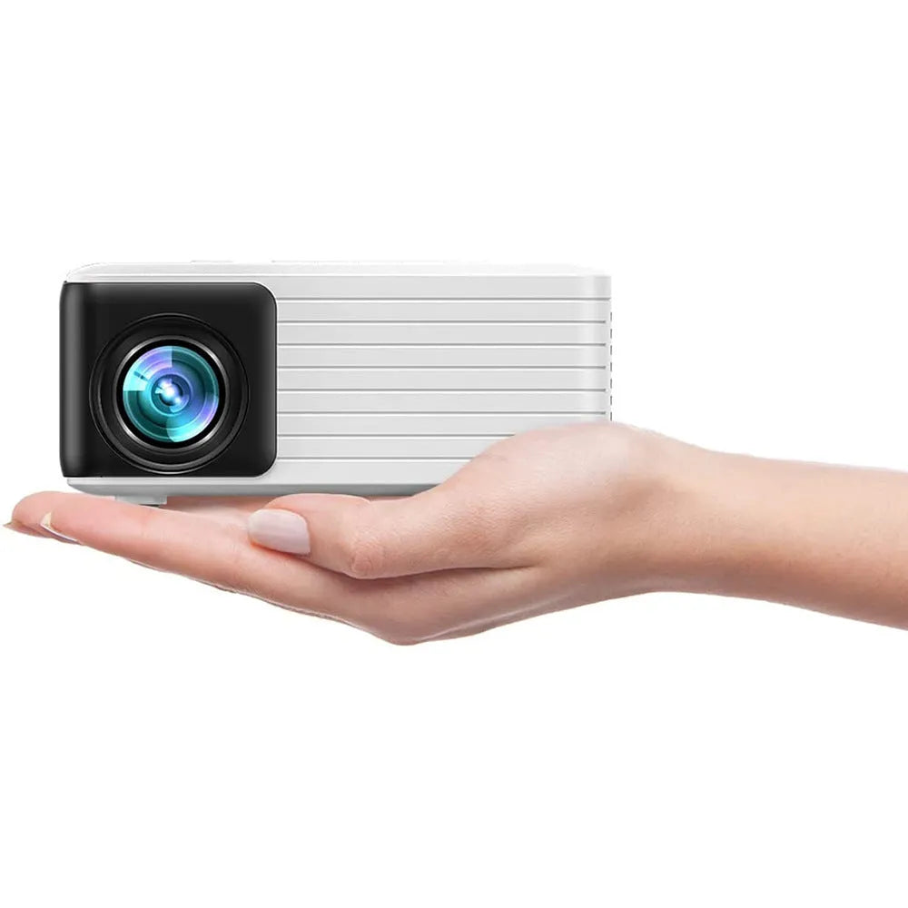 WIFI Wireless Projector 720p HD Smart Android with Bluetooth and remote control on a table
