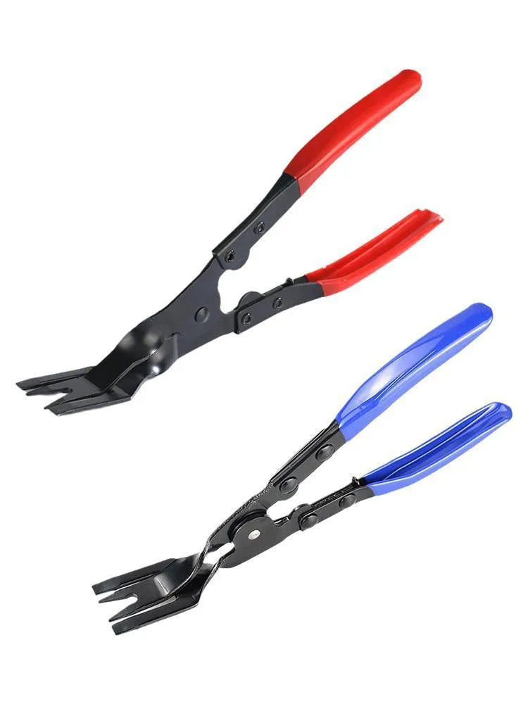 Blue car door panel removal pliers with forged steel construction, measuring 240mm in length.