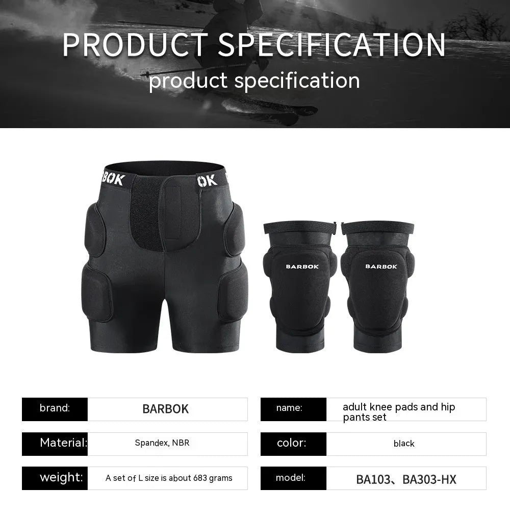 Black spandex hip protection pads with NBR foam for roller skating and skateboarding safety