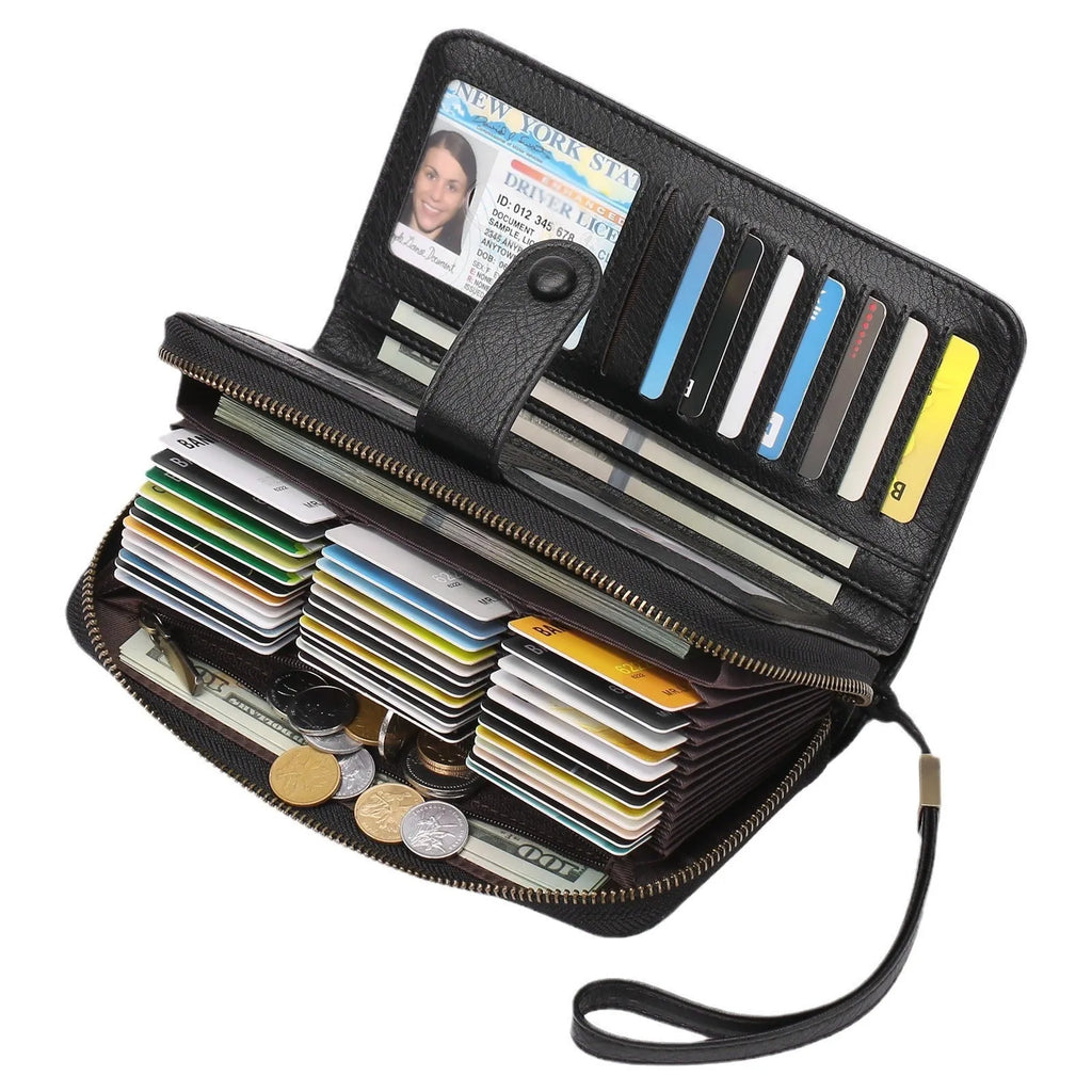PU expanding women's long wallet passport bag with RFID protection in multiple colour options