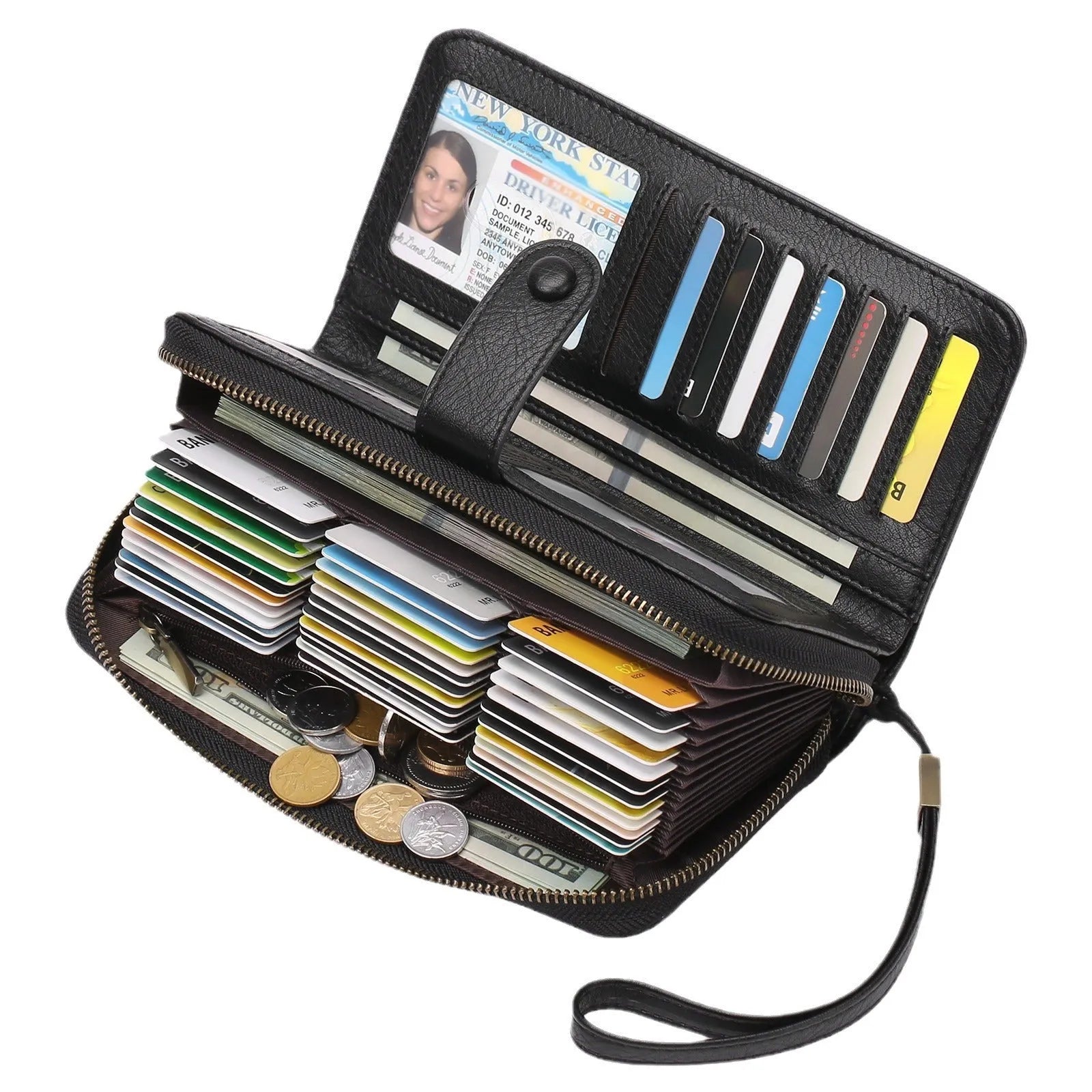 PU expanding women's long wallet passport bag with RFID protection in multiple colour options