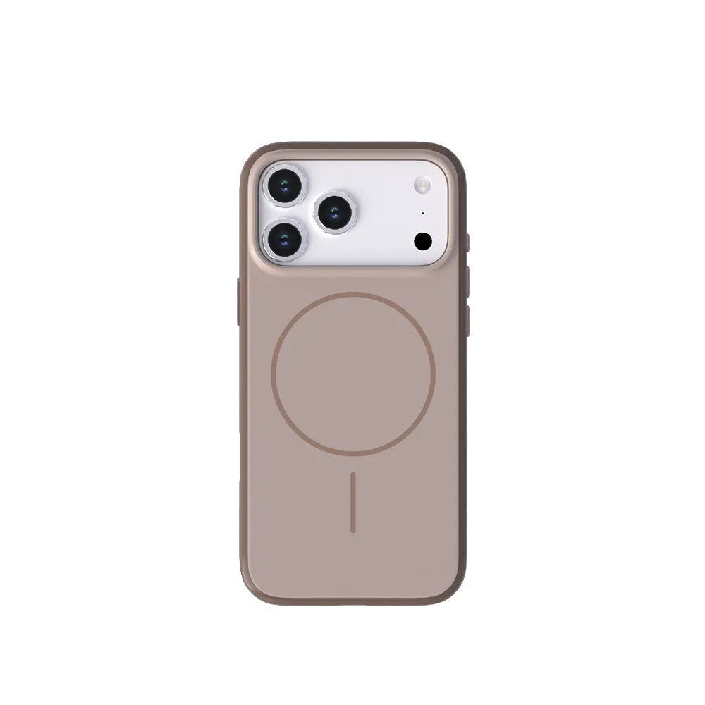 Matte silicone magnetic phone case for iPhone 17 in black with shockproof and anti-fingerprint protection