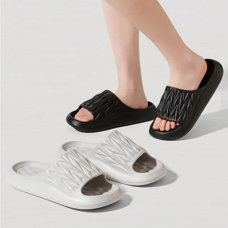 EVA leaf texture design slippers in multiple colours with non-slip soles for indoor household use