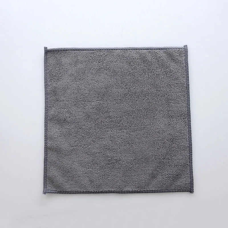 Grey square microfiber kitchen cleaning cloth for oil and decontamination tasks