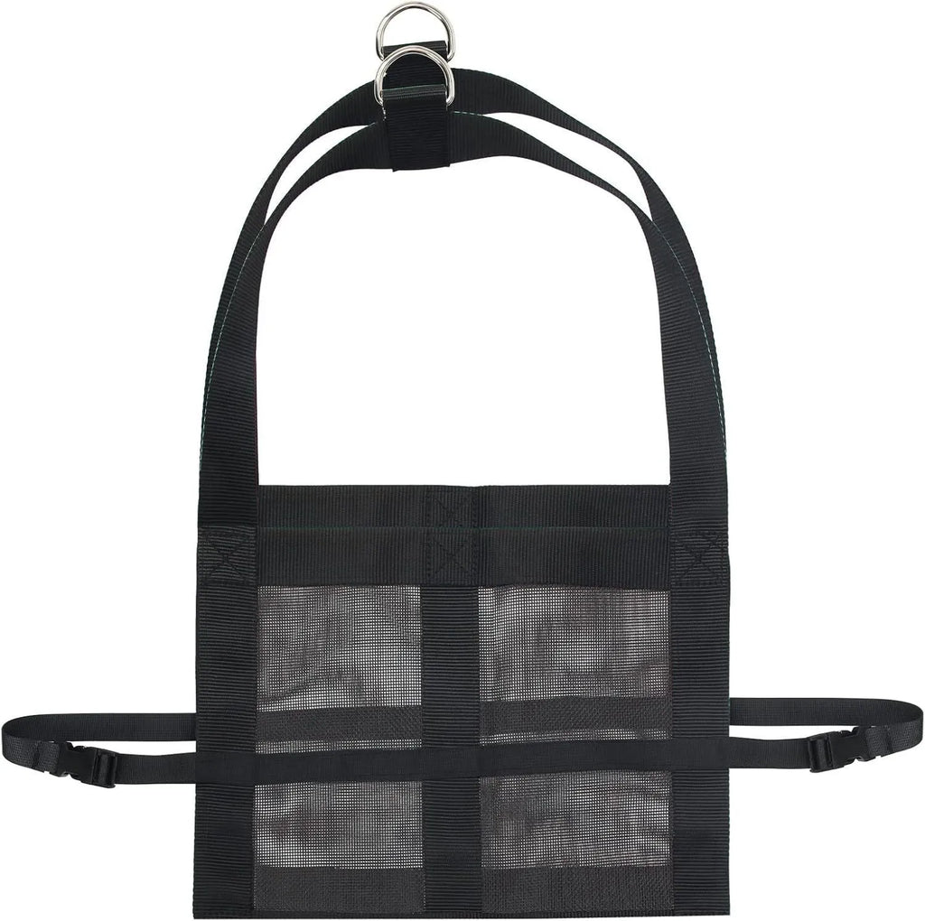 Large black calf sling weighing bag for livestock and pets, dimensions 35 by 150 centimetres.