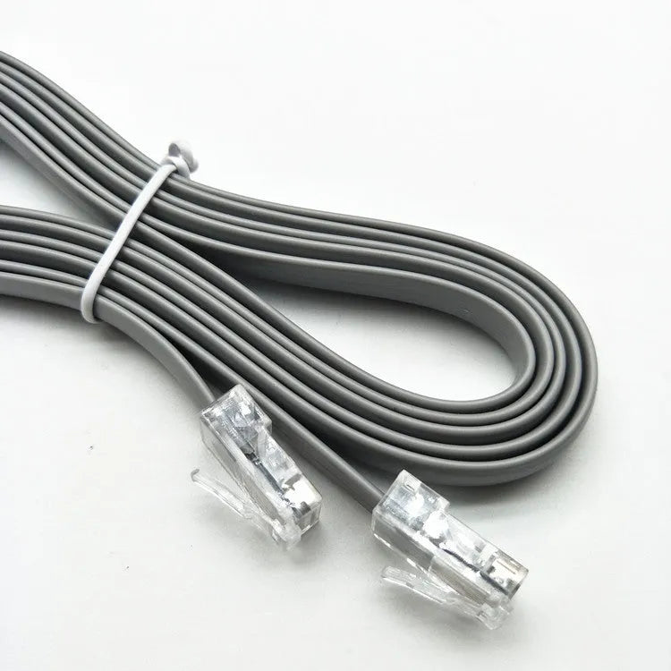 Silver grey CAT6 Ethernet cable with RJ-45 connectors, 2 metres in length