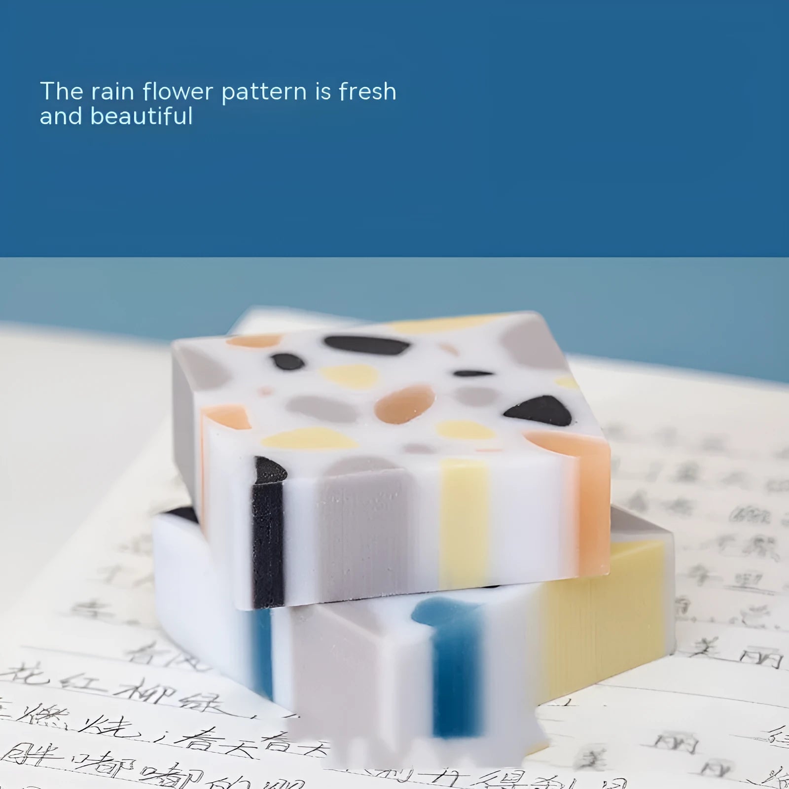 Brick-shaped traceless rubber eraser for pencil corrections