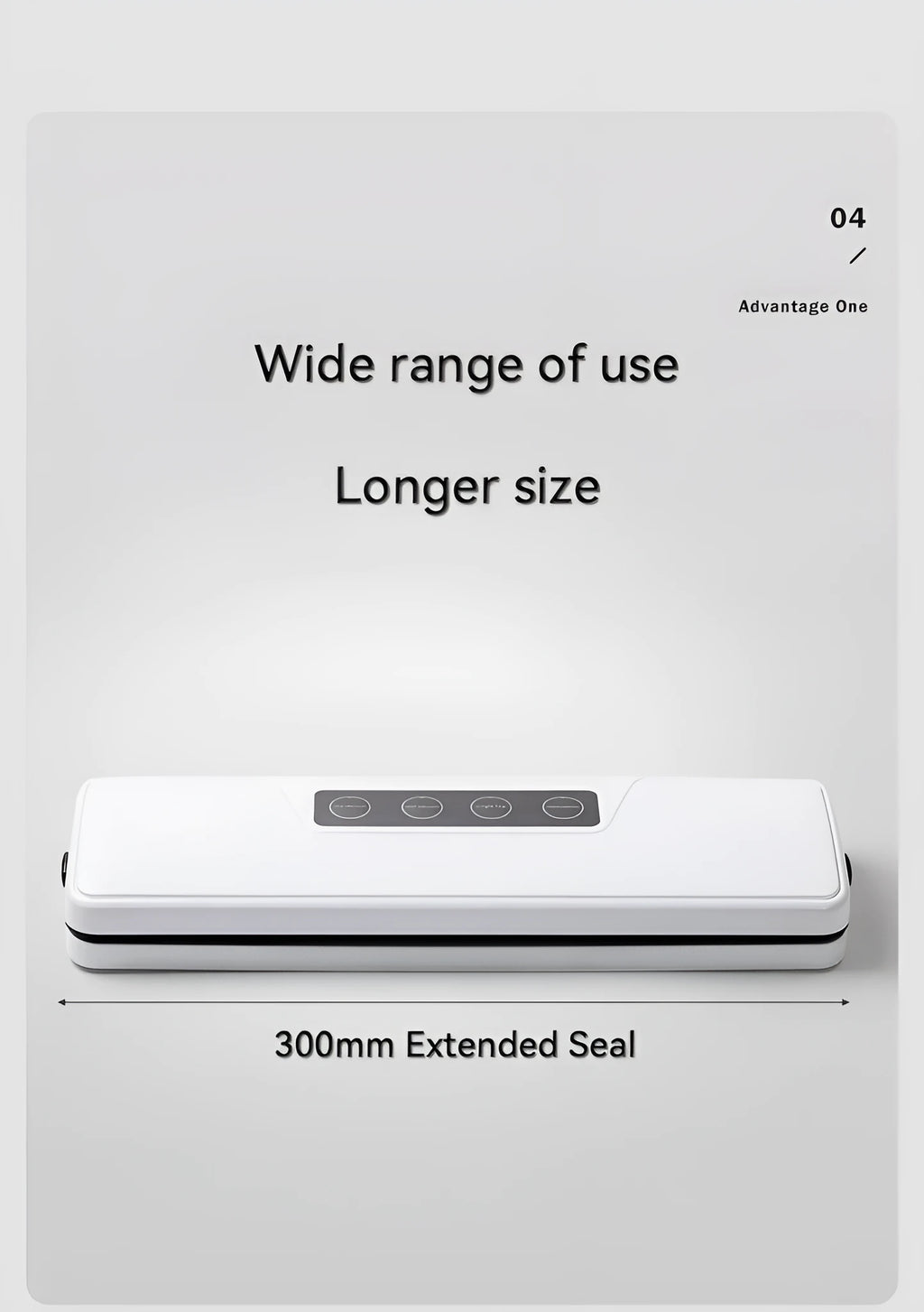 Small white automatic vacuum sealer machine for home food preservation on a kitchen counter.
