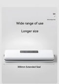 Small white automatic vacuum sealer machine for home food preservation on a kitchen counter.