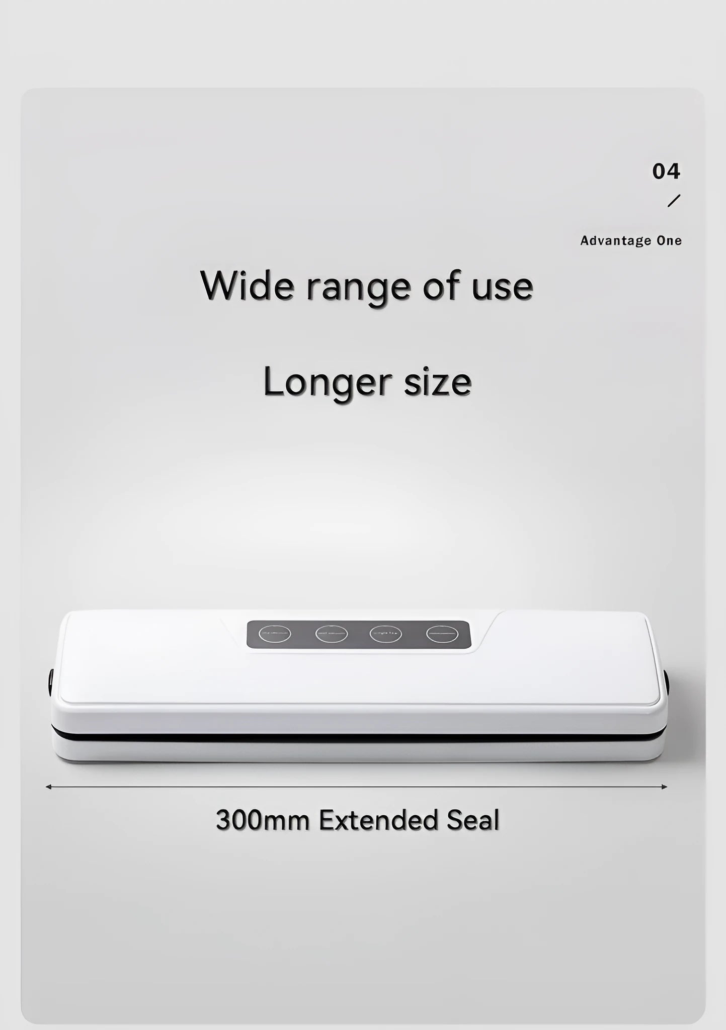 Small white automatic vacuum sealer machine for home food preservation on a kitchen counter.
