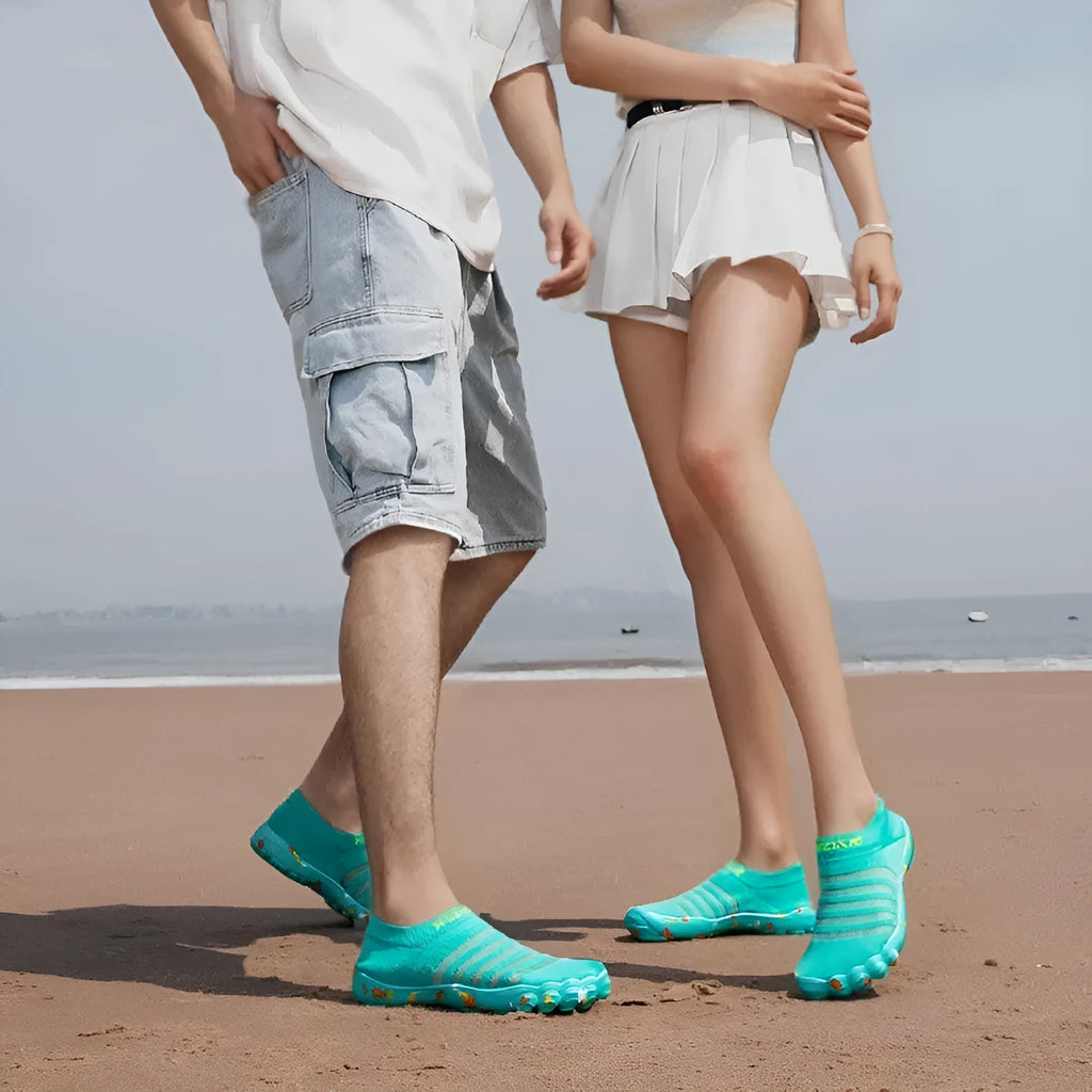 Flyknit fishing line water shoes with rubber sole in camouflage colours for swimming and beach activities