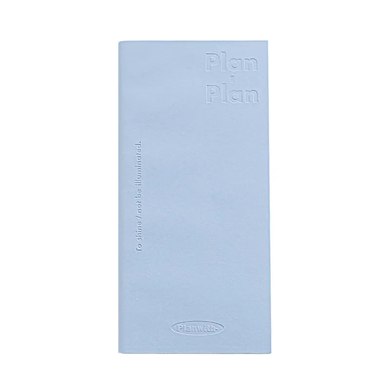 Embossed daily meter book with white cow paper pages in blue, gray, protective, purple, or white cover