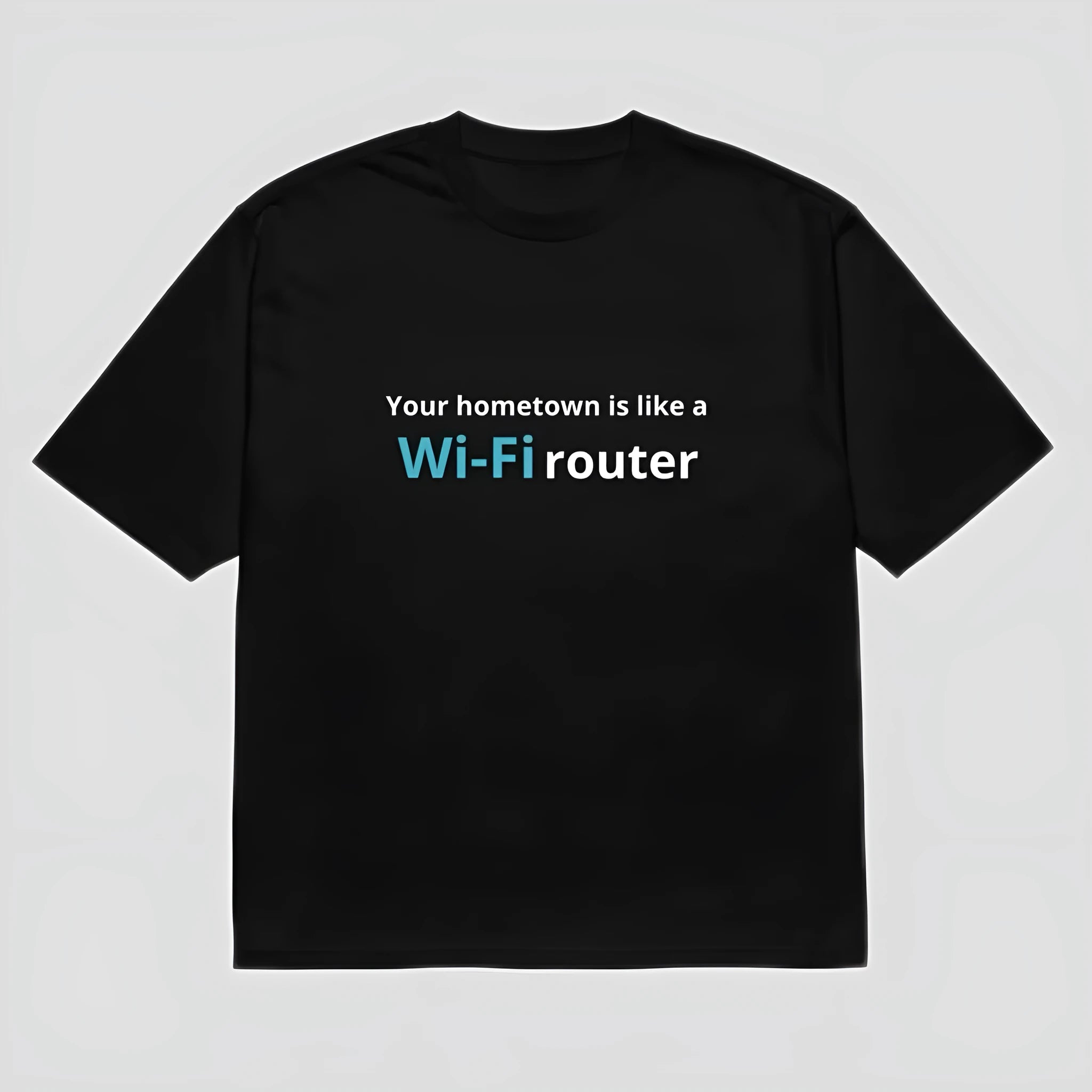 Men's black t-shirt with 3D digital printed cartoon pattern, round neck and short sleeves