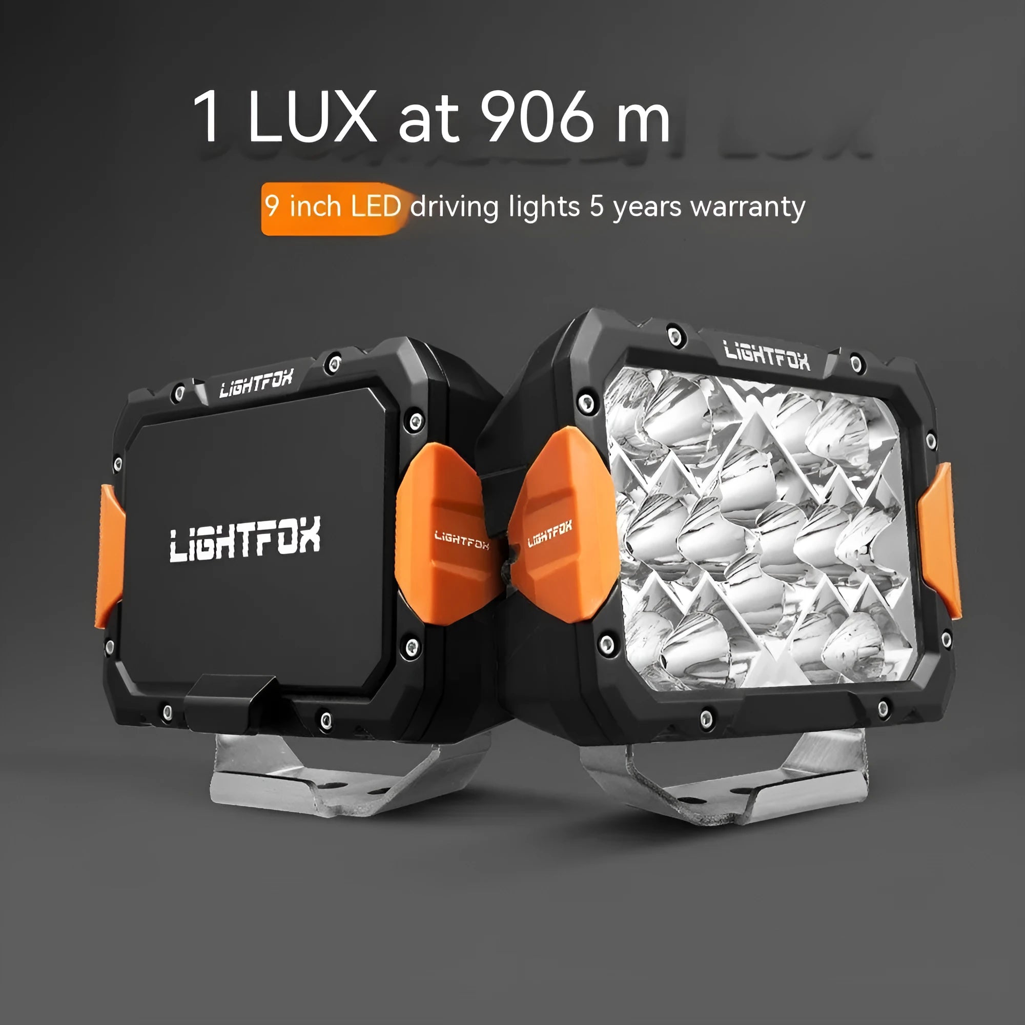 A pair of black aluminium LED light bars for universal fitting to off-road vehicle front bumpers.
