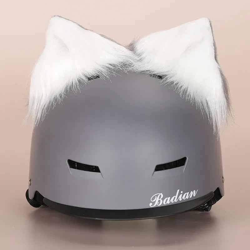Soft plush cartoon character cover on an M-size bicycle helmet