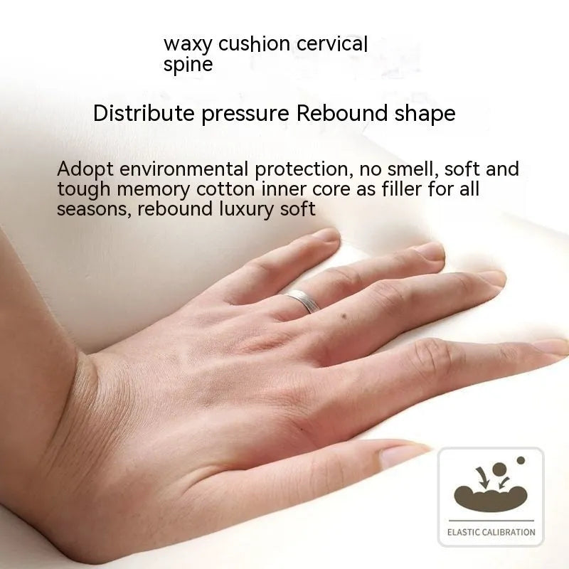 Car headrest pillow and lumbar support pillow set in memory foam with cotton cover.
