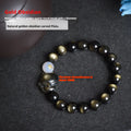 Natural obsidian zodiac guardian bracelet with 10mm beads in three style options